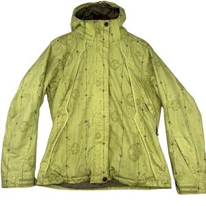 Women's Rossignol Lime Multilogo Hooded Ski/Snowboard Jacket Size L